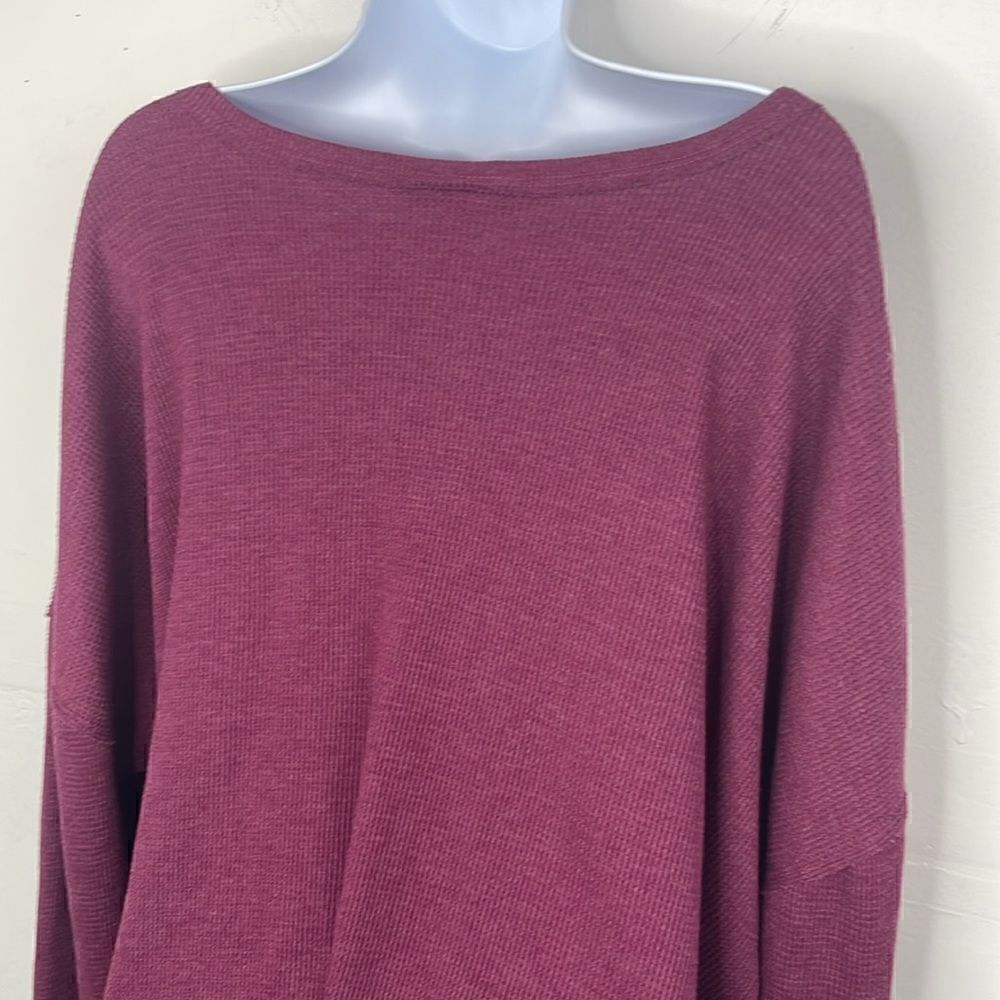Woman Within Waffle Knit Thermal Shirt Long Sleeve Purple size 2X - Picture 5 of 12